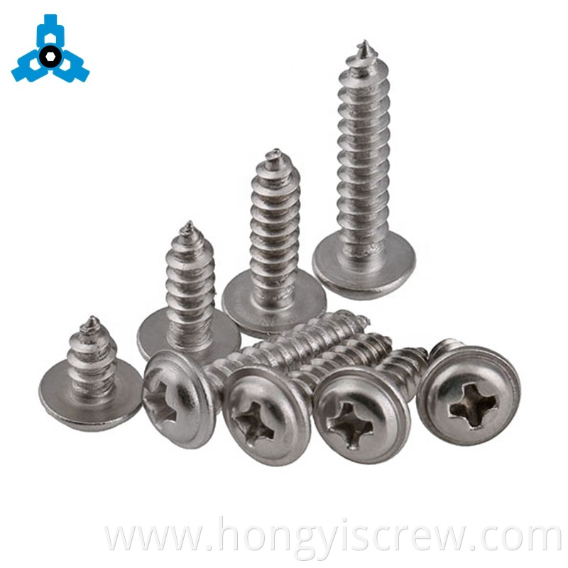 Cross Recessed Phillips Pan Head Self Tapping Screws With Collar